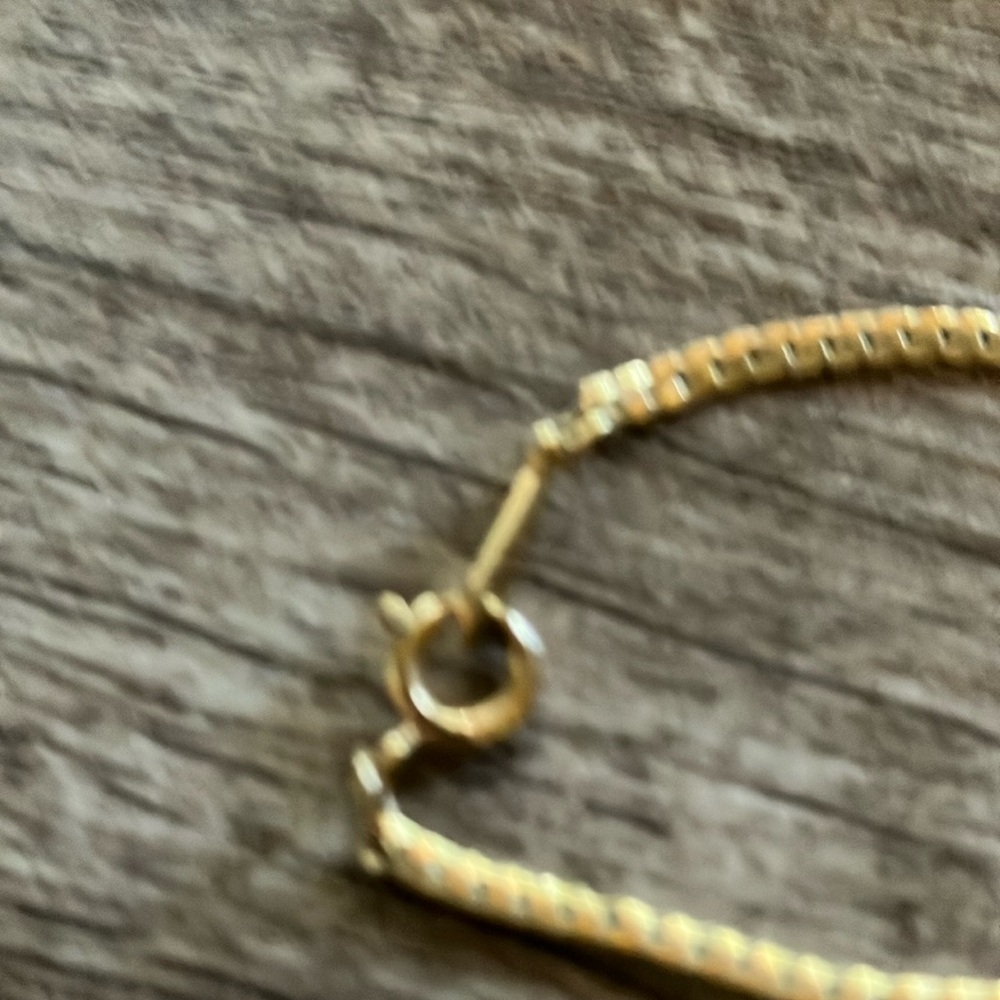Avon Gold Necklace with Blue Square Pendant - Picture 3 of 5
